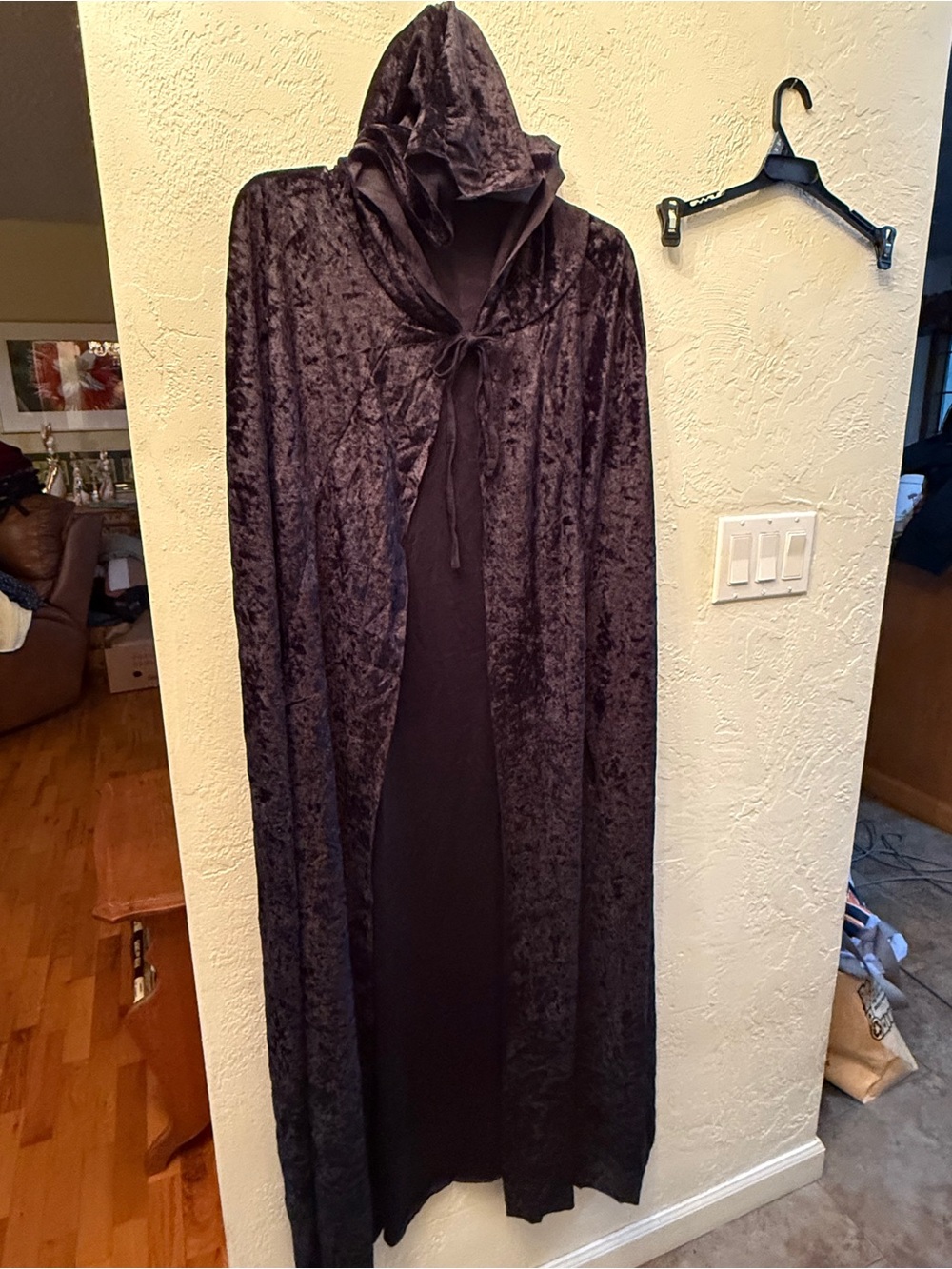 Women’s Black Hooded Velvet Long Cloak One Size fix’s most